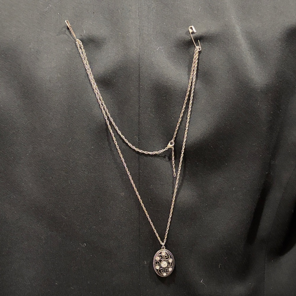 LOFT Silver Multi-Layer Pendant Necklace